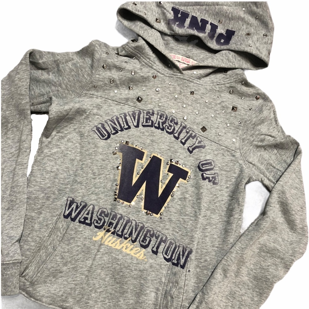 PINK University of Washington bling hoodie sweater